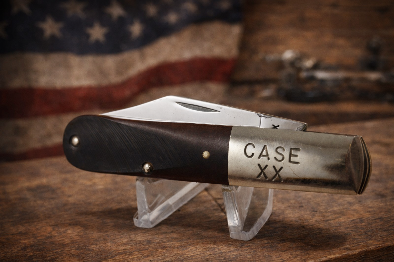1979 CASE XX USA 62009 1/2 BARLOW KNIFE BROWN SAWCUT DELRIN  NEAR MINT - NO BOX