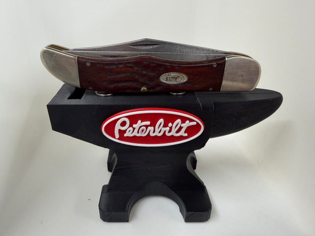 Peterbilt 3D Printed Black Anvil Knife Display Stand – Magnetic Pocket Knife Holder