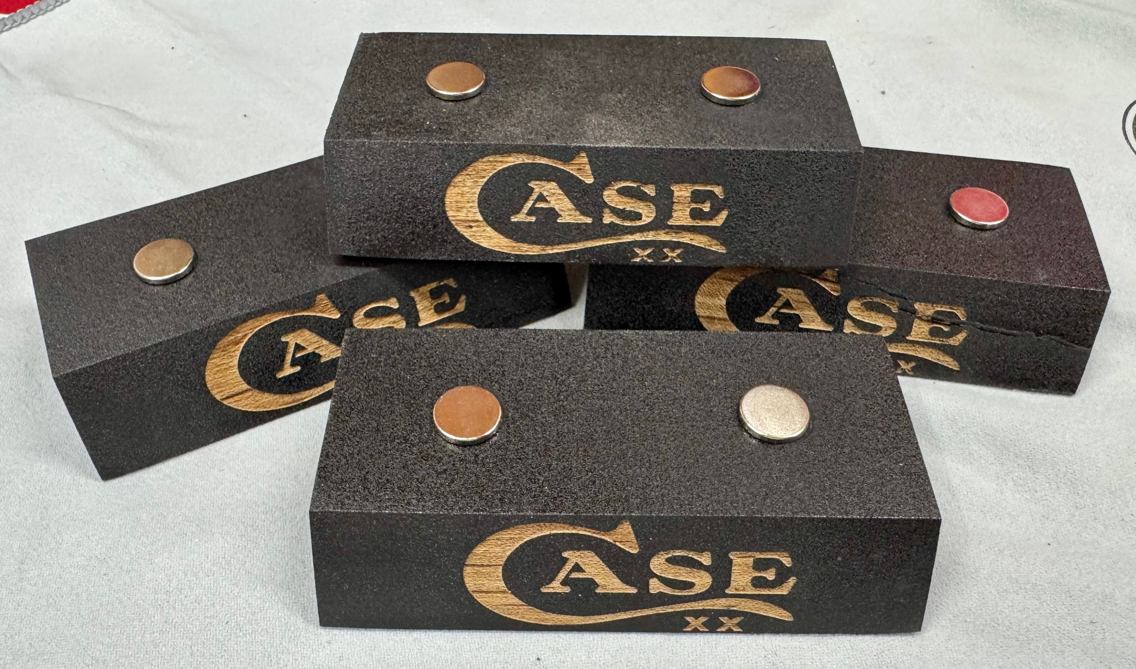 Handmade Case XX Black Oak Wood Knife Display Stand - Set of 4