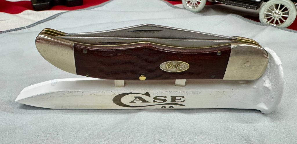 Repurposed White Railroad Spike Knife Display – White Case XX Engraved Stand w/ Magnetic Knife Holder – Authentic Retired Alabama Rail Spike