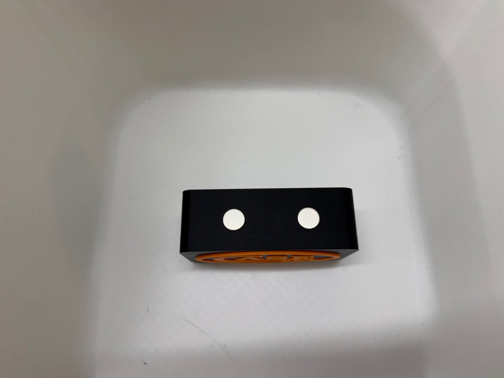 Magnetic Case XX Knife Display Stand – Black & Orange 3D Printed Collector Block (4” x 2” x 1.5”)