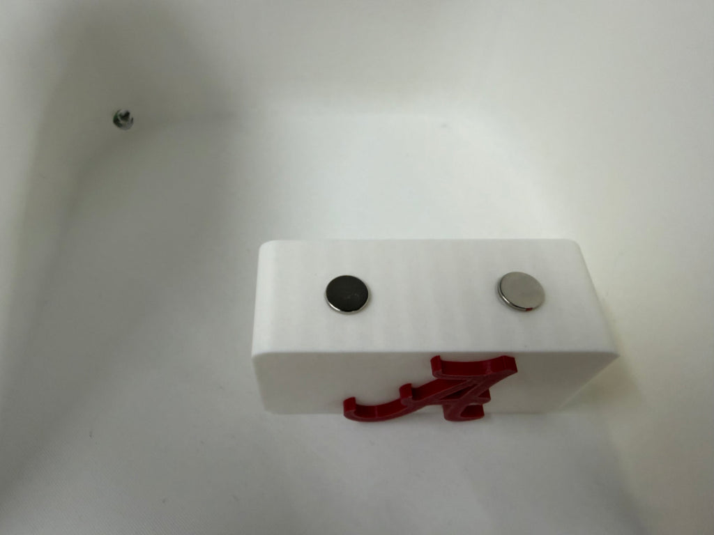 Alabama Crimson Tide 3D Printed Magnetic Pocket Knife Display Block – Crimson & White Roll Tide Edition