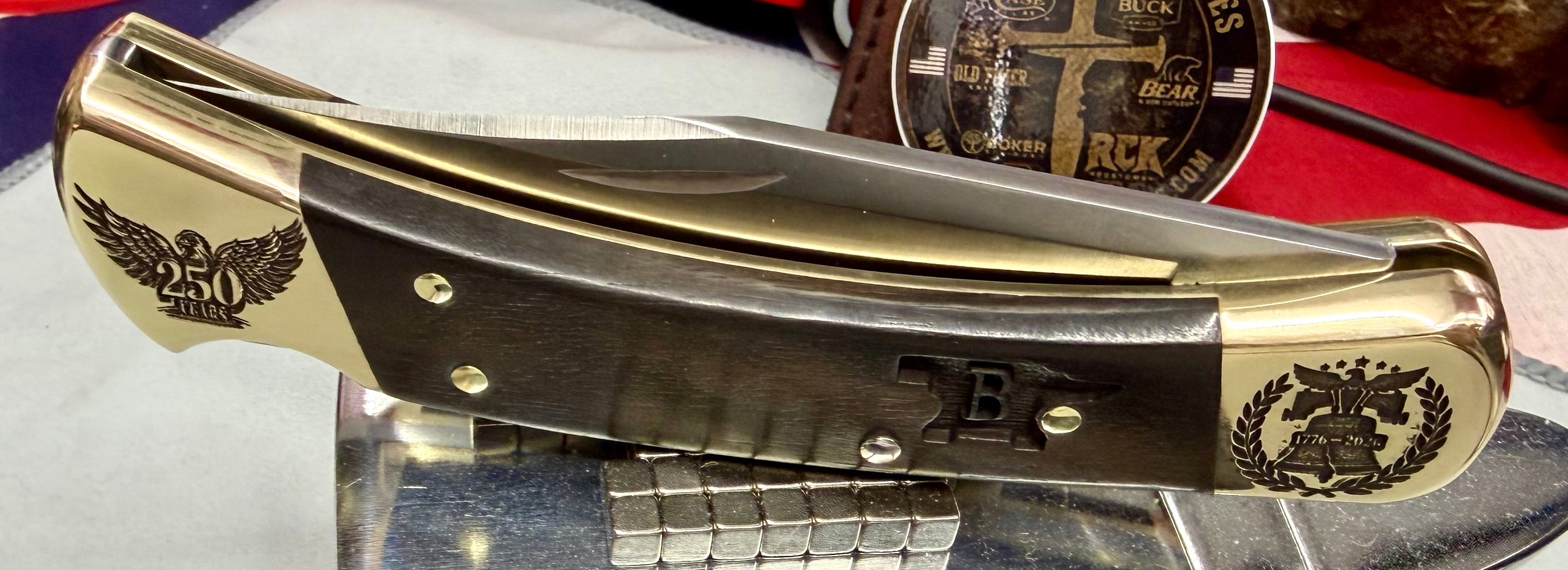 Buck 110 “America 250” Custom Edition – Liberty Bell & Eagle Engraved Comes With RCK Customs COA