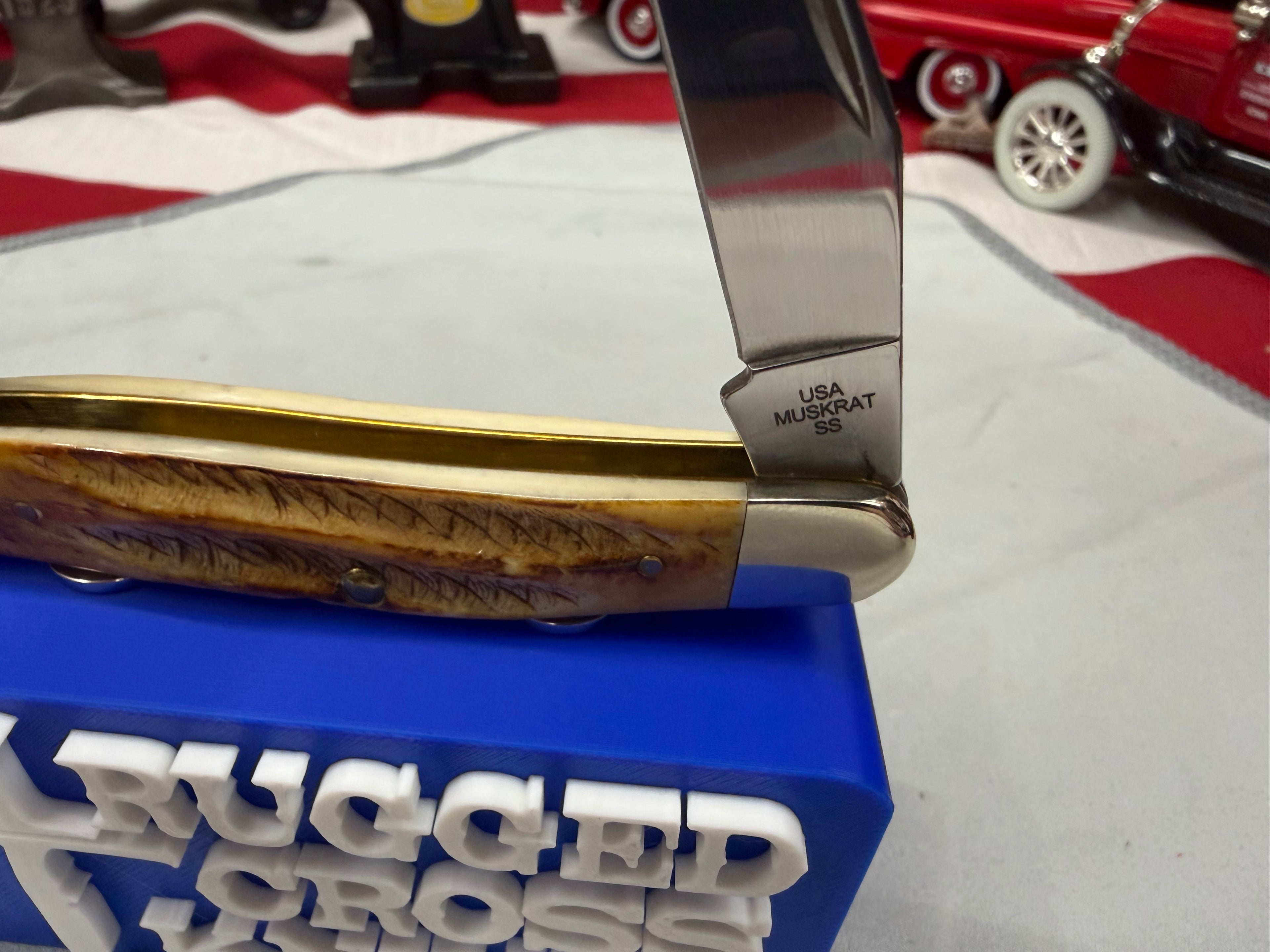 2025 Case XX Muskrat Knife Bonestag Handles Pocket Knife w/ Box USA Stag SS