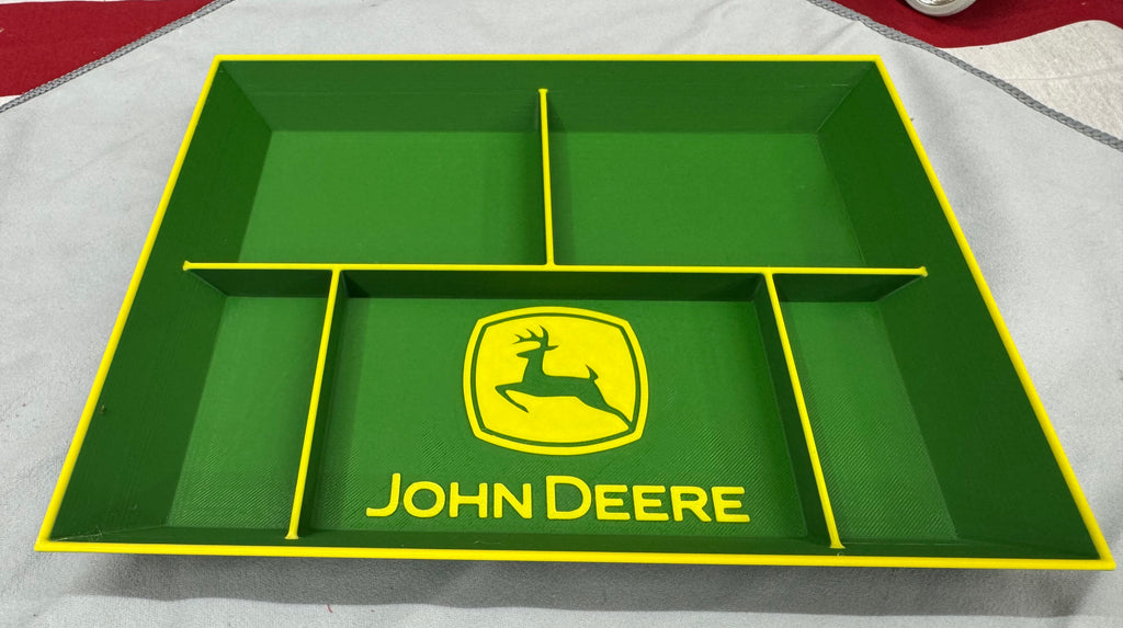 John Deere EDC Dump Tray – Green & Yellow 3D Printed Organizer | 10” x 8” Farmhouse Catch-All