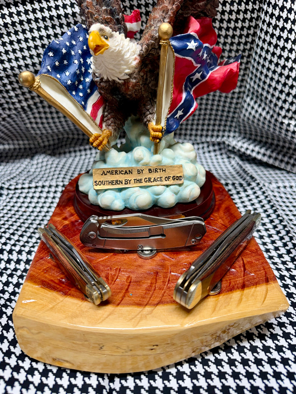 American by Birth, Southern by the Grace of God™ 3-Knife Magnetic Cedar Display