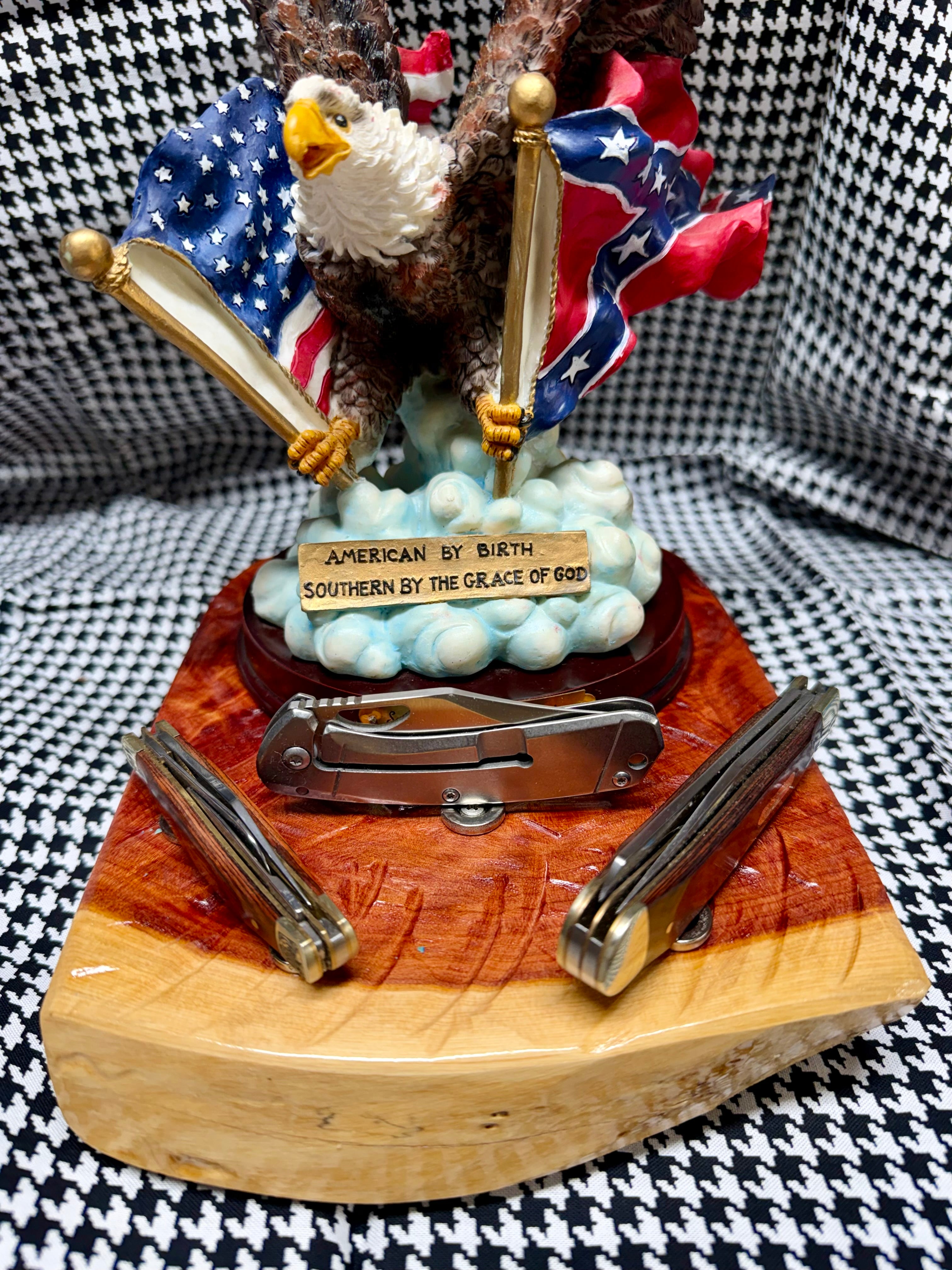 American by Birth, Southern by the Grace of God™ 3-Knife Magnetic Cedar Display
