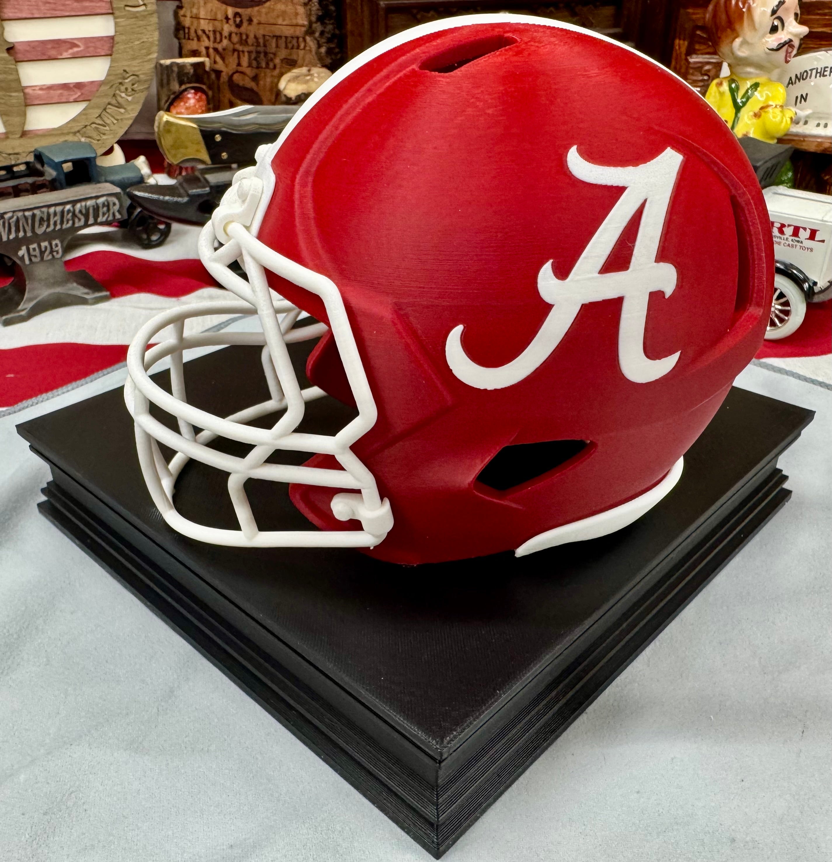 Alabama Crimson Tide Helmet Knife Display – 3D Printed Magnetic Collector Stand (8” x 8”)