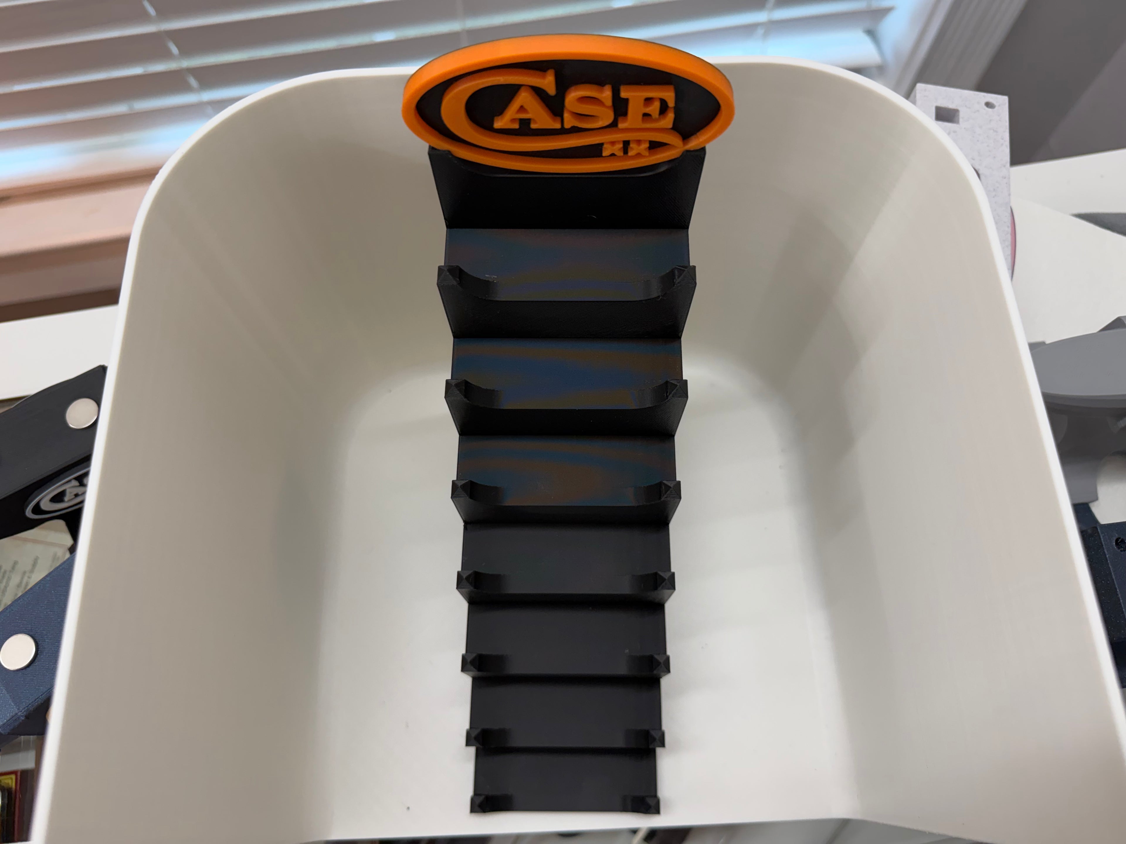 Case XX 7-Tier Knife Display Tower 3D Printed Collector Stand Black & Orange