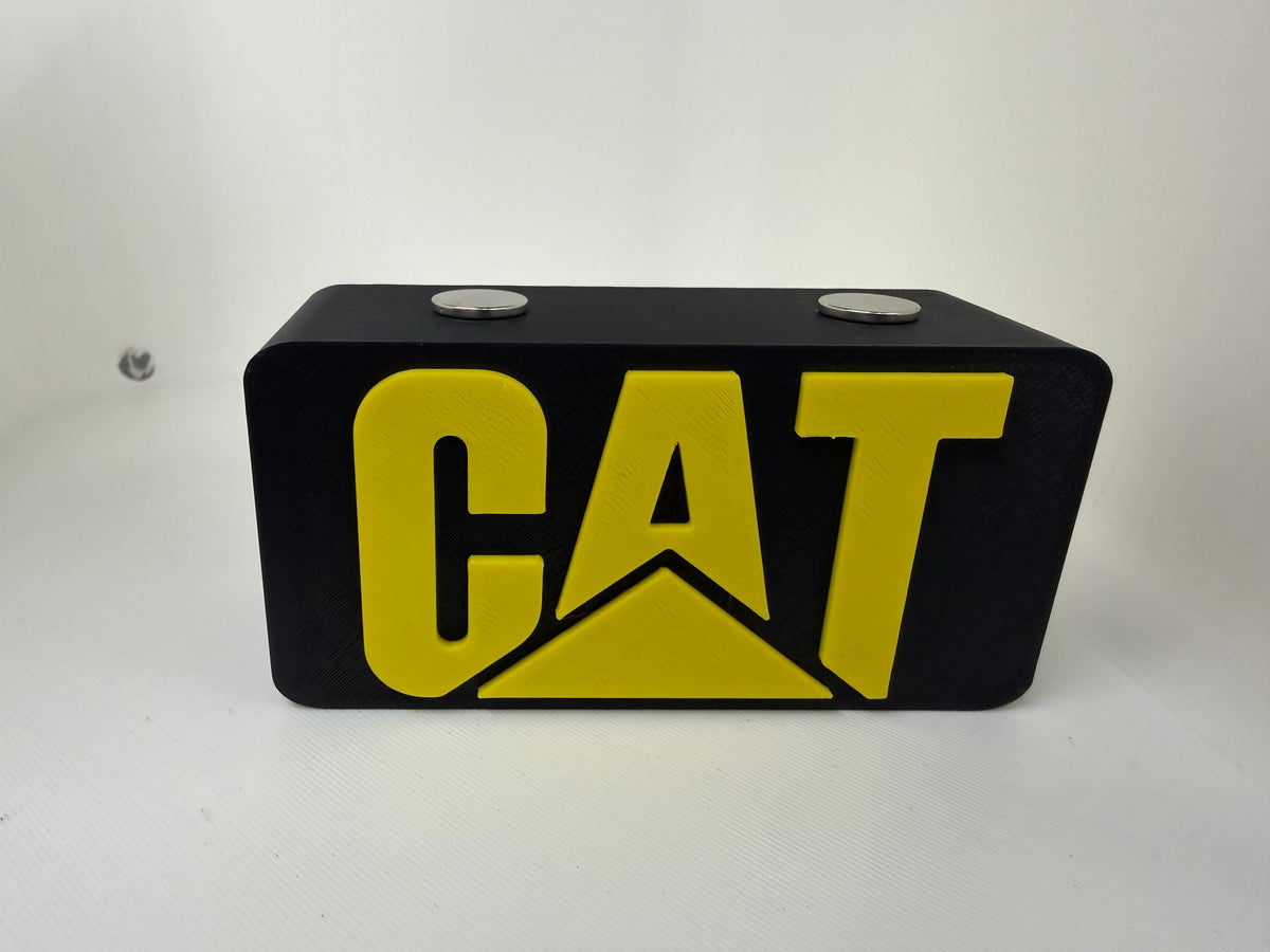 CAT Magnetic Pocket Knife Display Block – 3D Printed Black & Yellow
