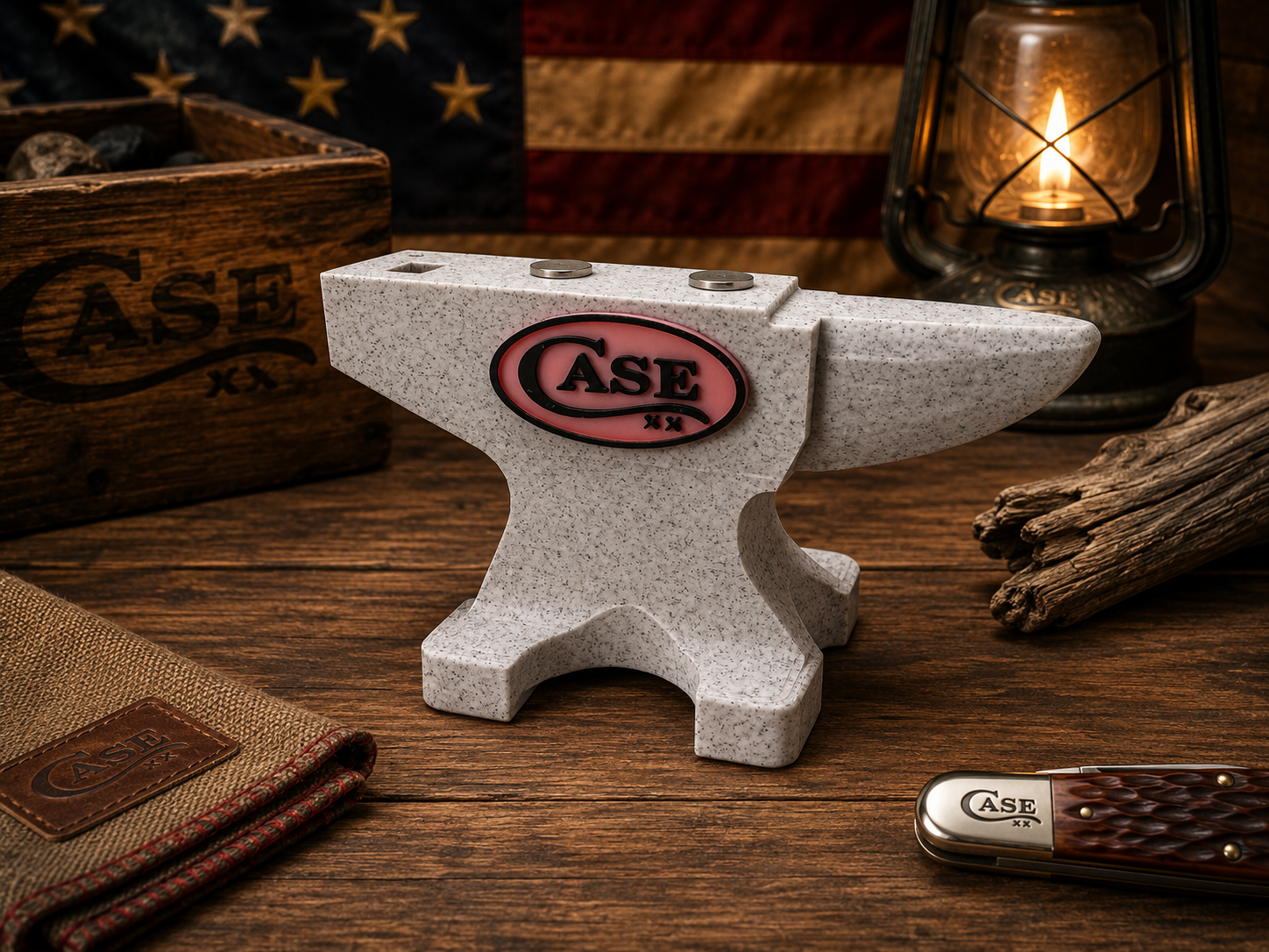 Case XX Magnetic Anvil Knife Display Marble & Pink
