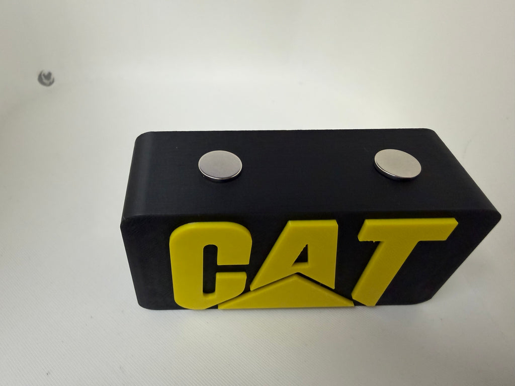 CAT Magnetic Pocket Knife Display Block – 3D Printed Black & Yellow