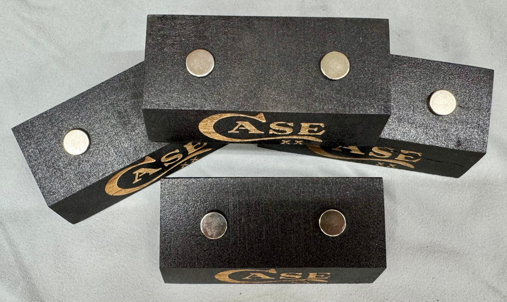 Handmade Case XX Black Oak Wood Knife Display Stand - Set of 4