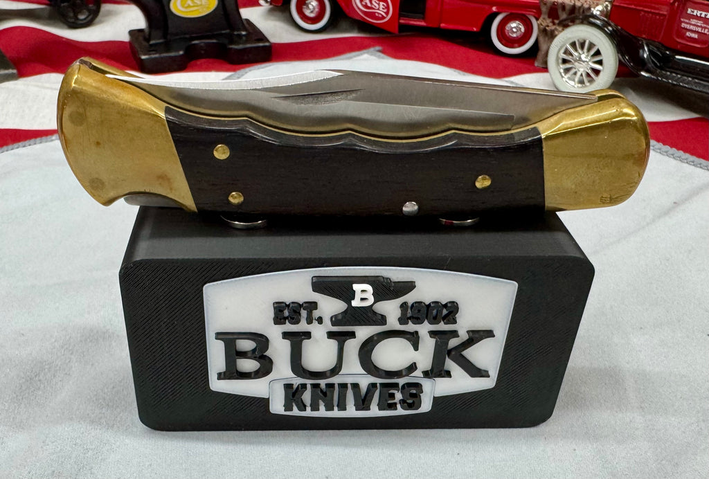 Buck Knives Magnetic Display Stand – Black 3D Printed Knife Holder (4” x 2” x 1.5”)