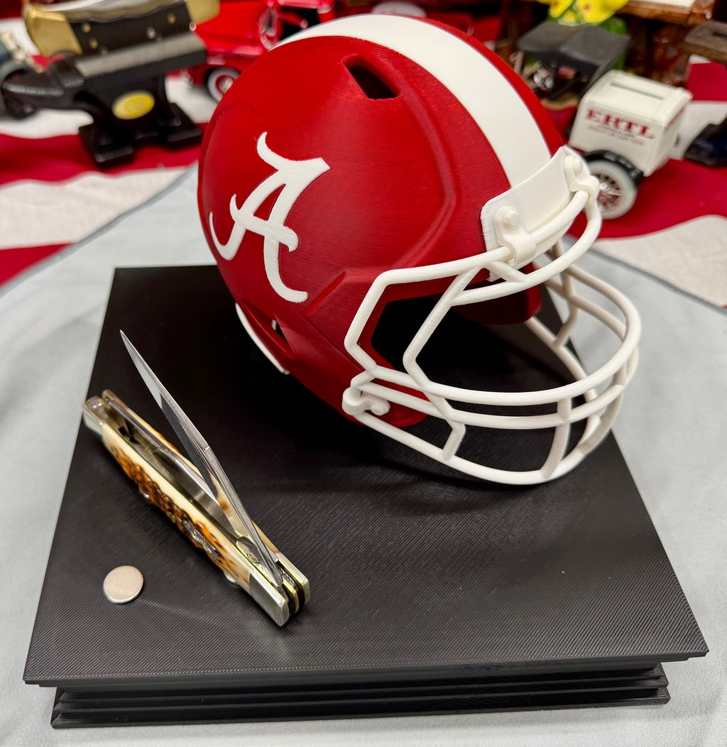 Alabama Crimson Tide Helmet Knife Display – 3D Printed Magnetic Collector Stand (8” x 8”)