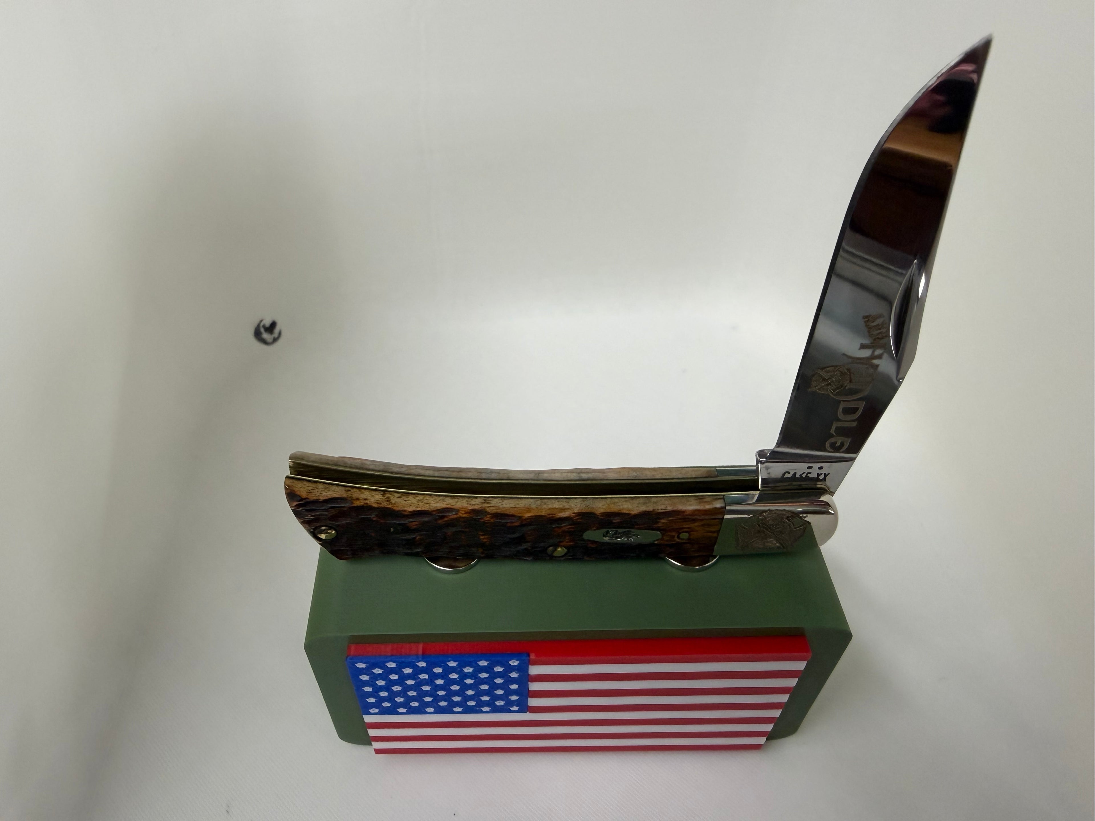 2026 Case XX Axe Handle – Custom Dark Amber Bone – Crossed Axe Edition