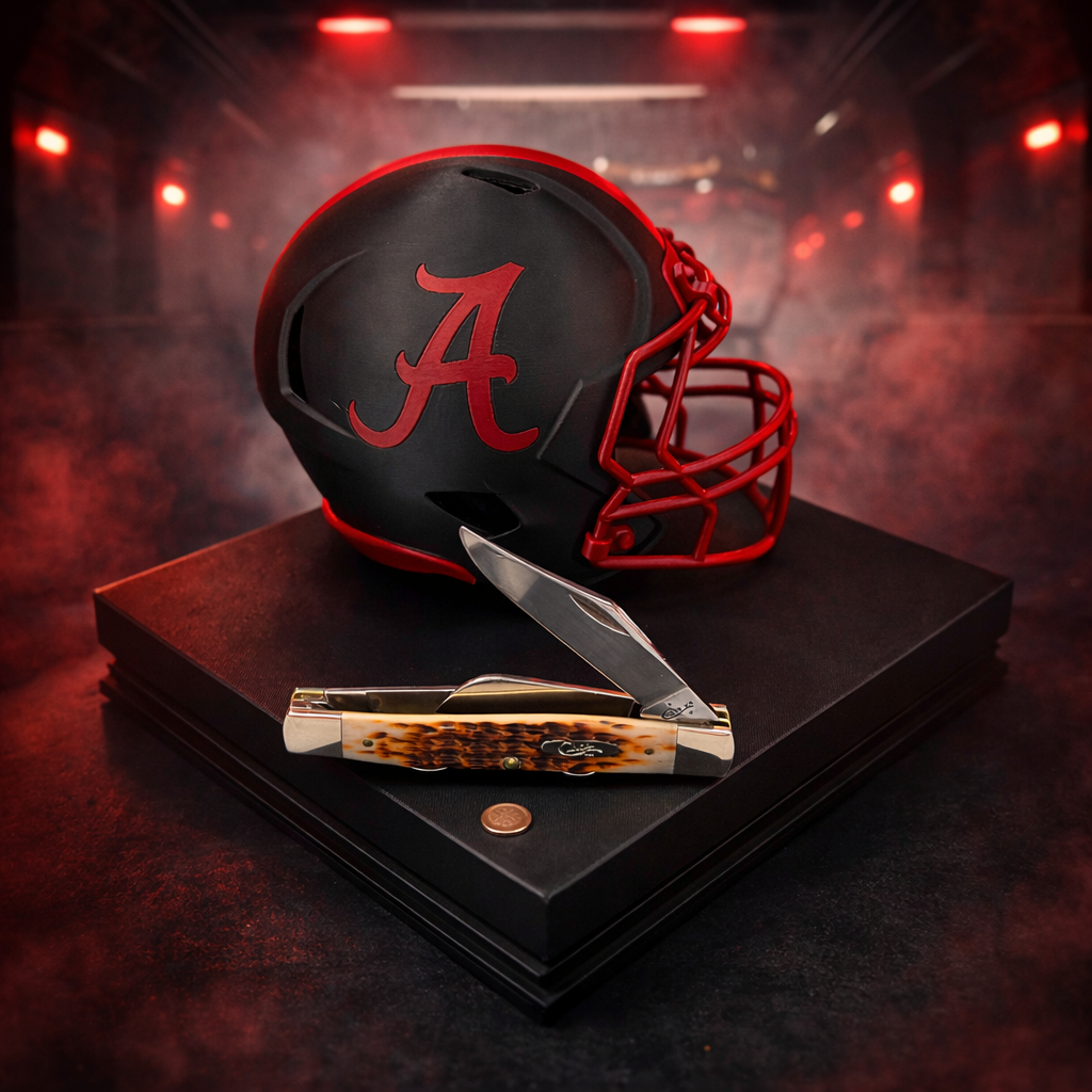 Special Edition Alabama Crimson Tide Helmet Knife Display – Magnetic 3D Printed Stand (8” x 8”)