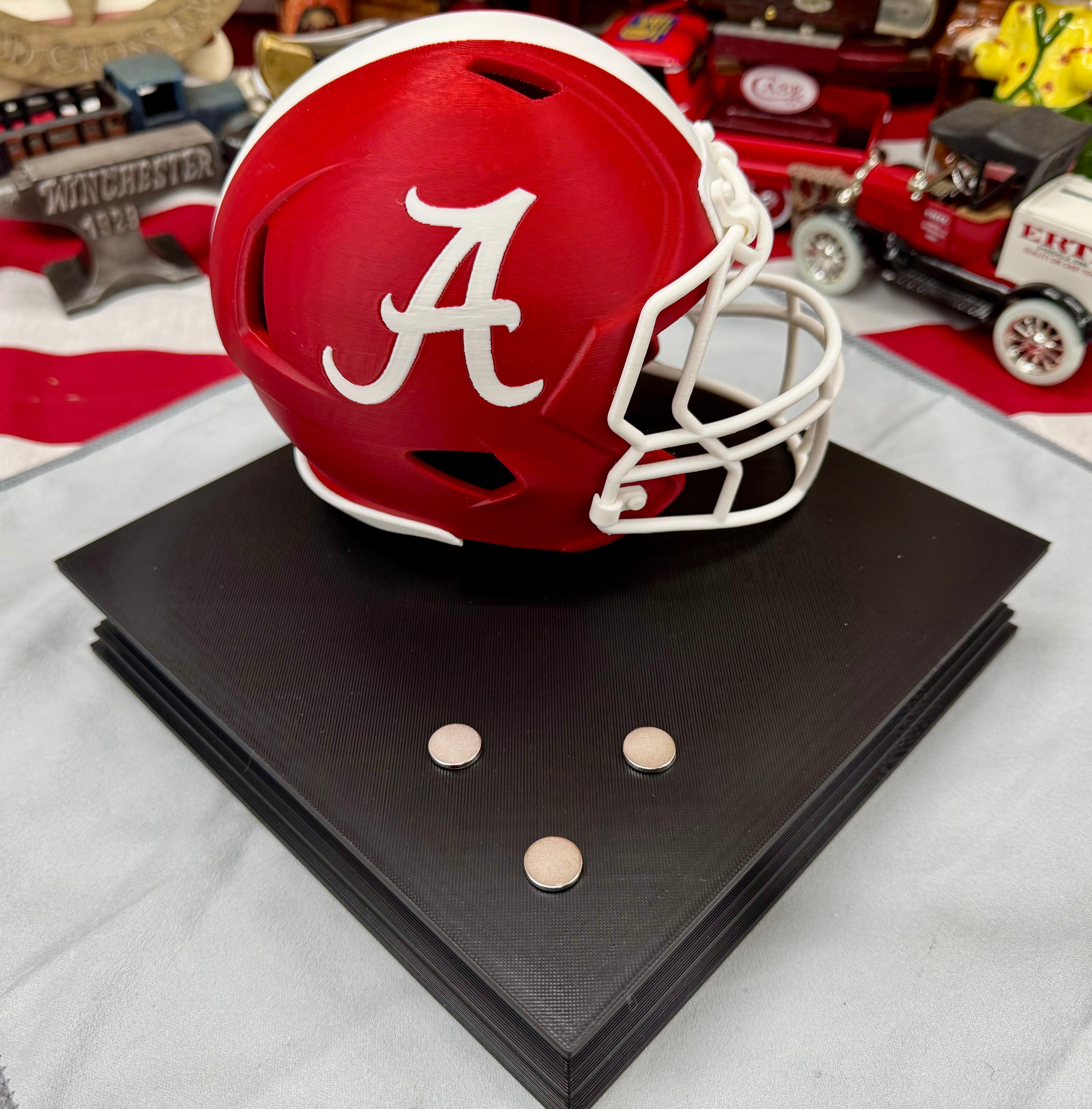 Alabama Crimson Tide Helmet Knife Display – 3D Printed Magnetic Collector Stand (8” x 8”)