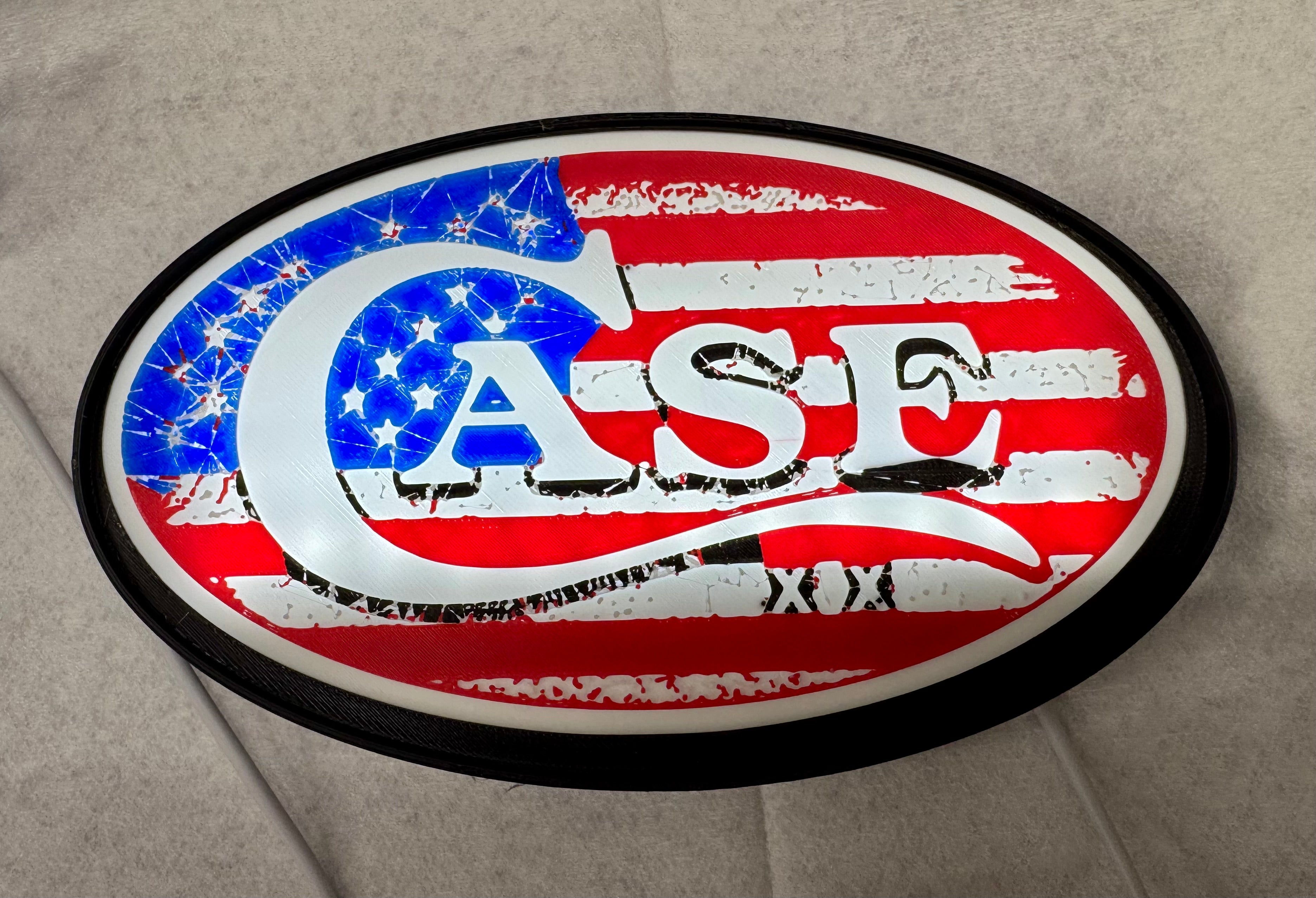 Limited Run Case XX American Flag Light Box – 3D Printed LED Knife Display Sign (10x6x1 1/2)