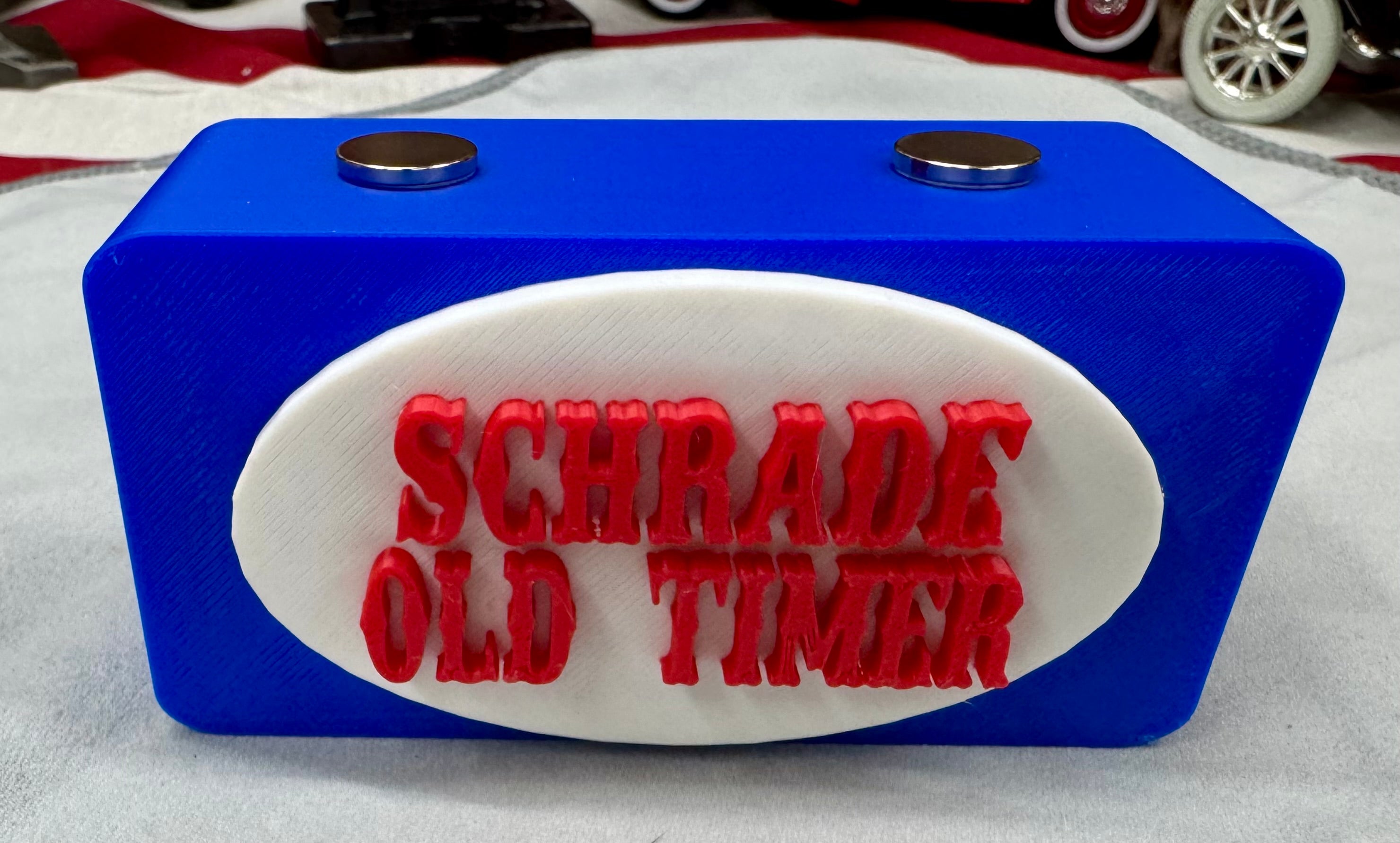 Schrade Old Timer Magnetic Knife Display Red, White & Blue 3D Printed Stand Classic Collector Display