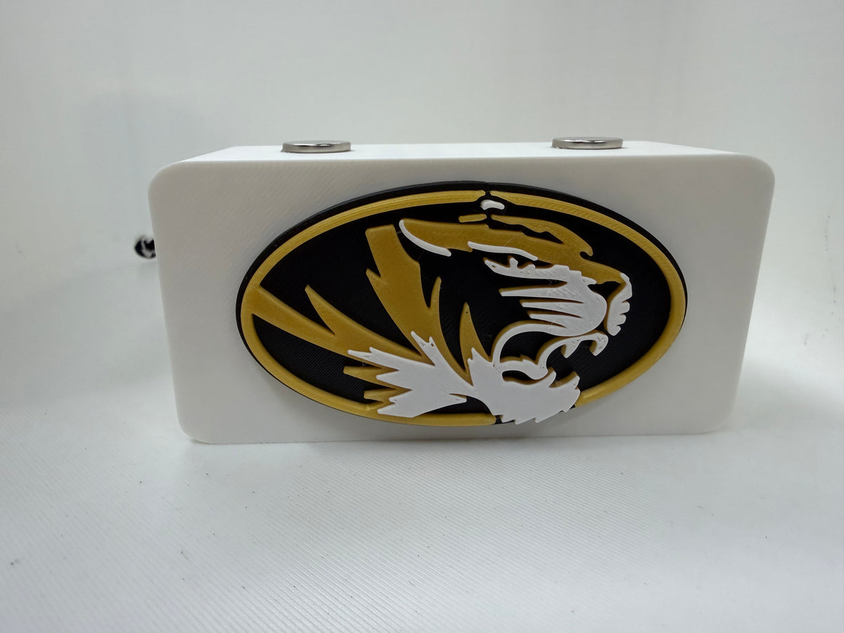 Missouri Tigers Magnetic Knife Display Block – 3D Printed White with Mizzou Logo