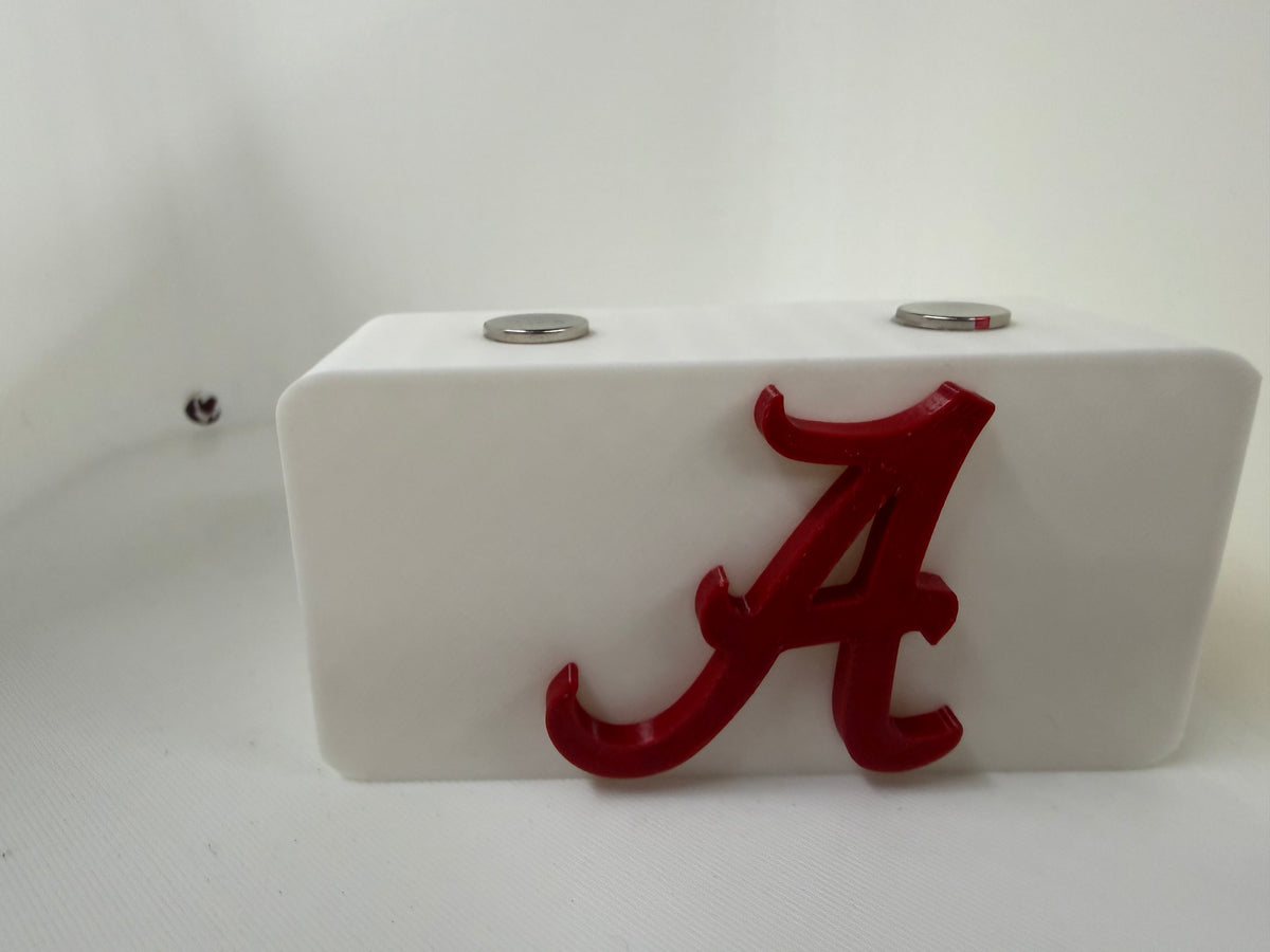 Alabama Crimson Tide 3D Printed Magnetic Pocket Knife Display Block – Crimson & White Roll Tide Edition