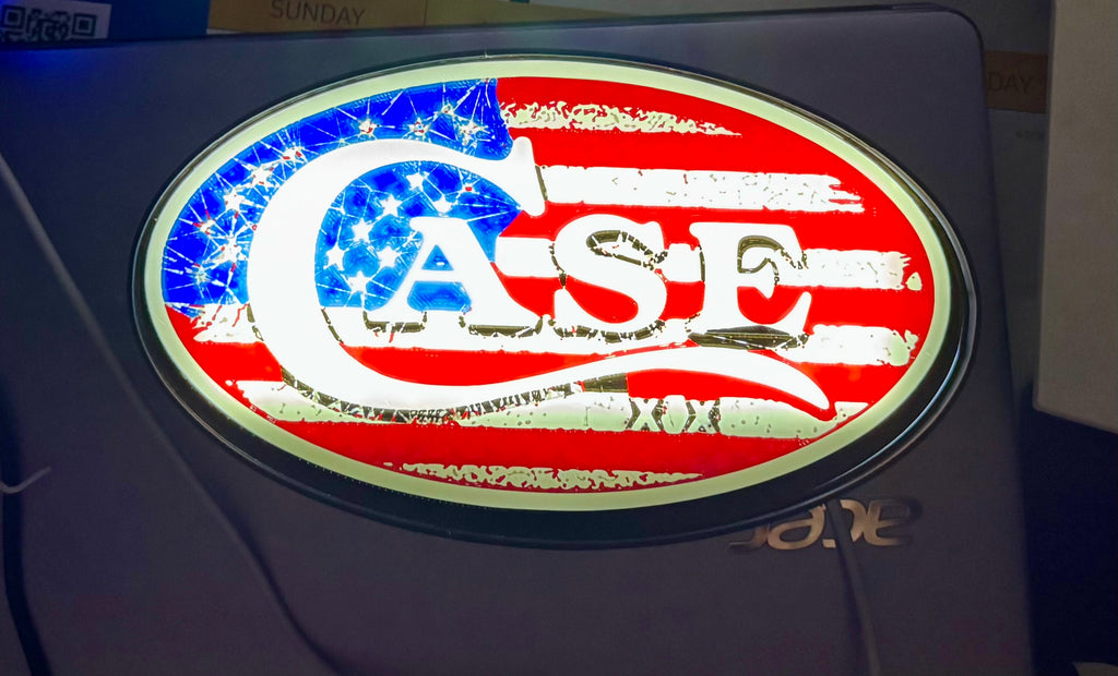 Limited Run Case XX American Flag Light Box – 3D Printed LED Knife Display Sign (10x6x1 1/2)