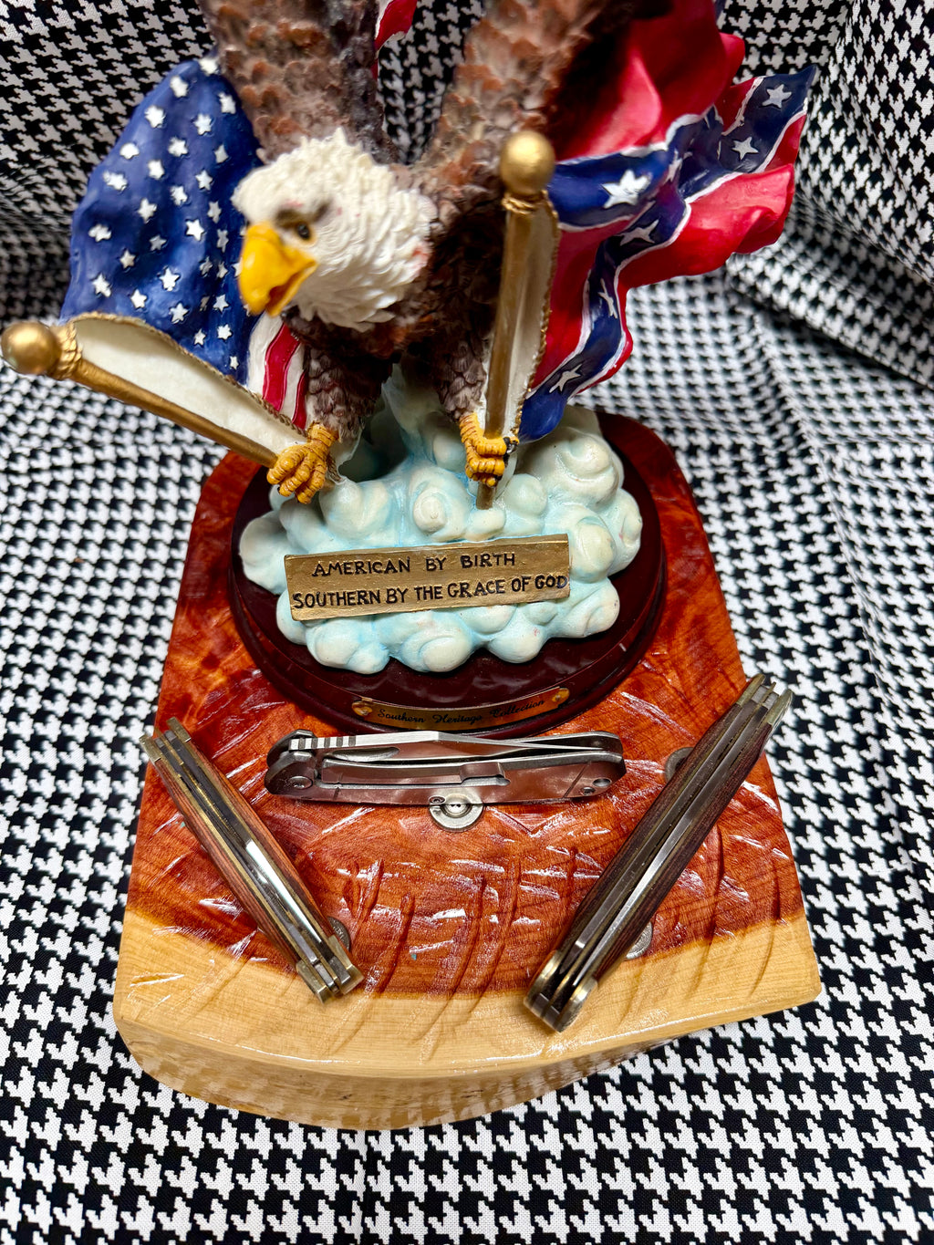 American by Birth, Southern by the Grace of God™ 3-Knife Magnetic Cedar Display