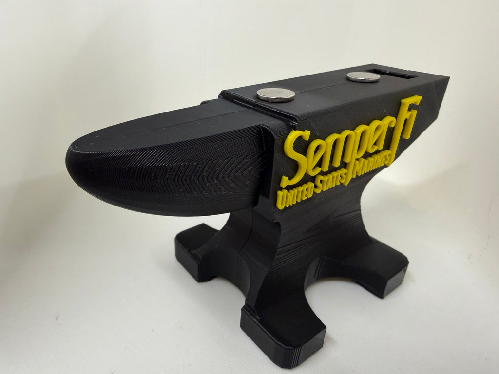 Semper Fi US Marines Anvil Magnetic Pocket Knife Display – 3D Printed
