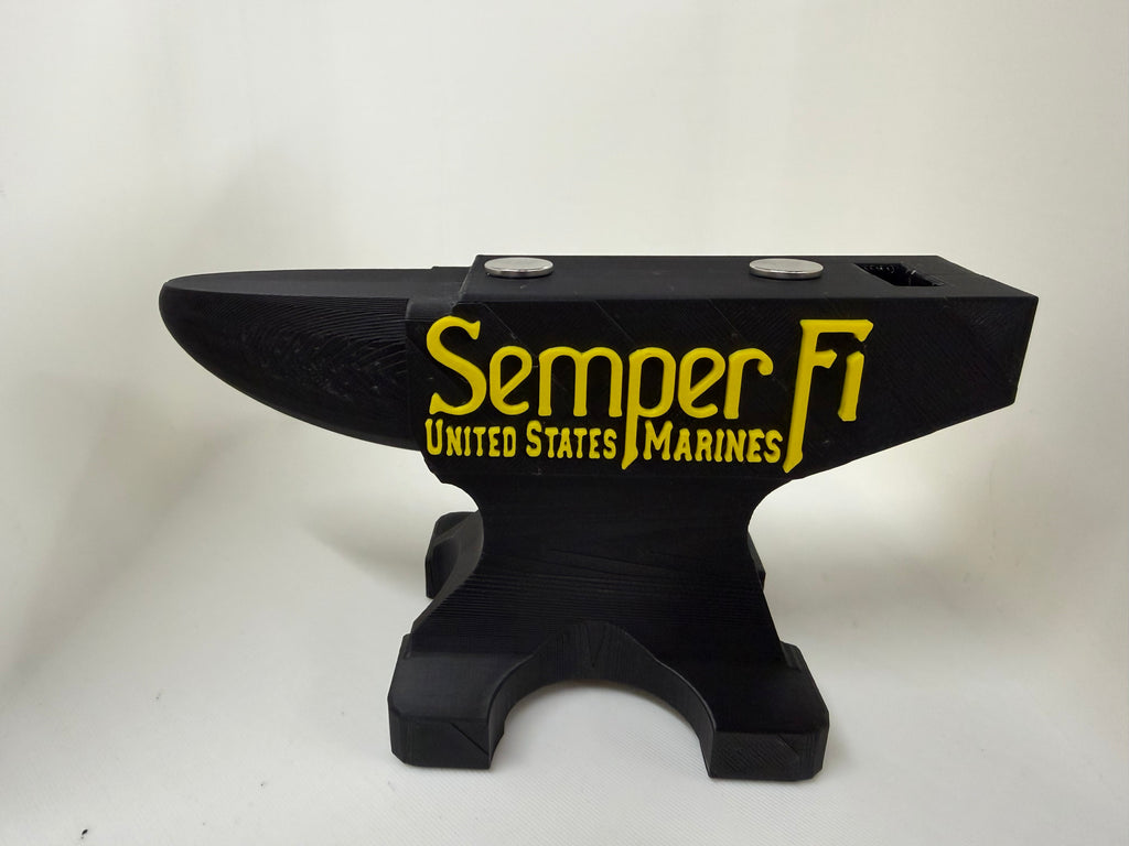 Semper Fi US Marines Anvil Magnetic Pocket Knife Display – 3D Printed