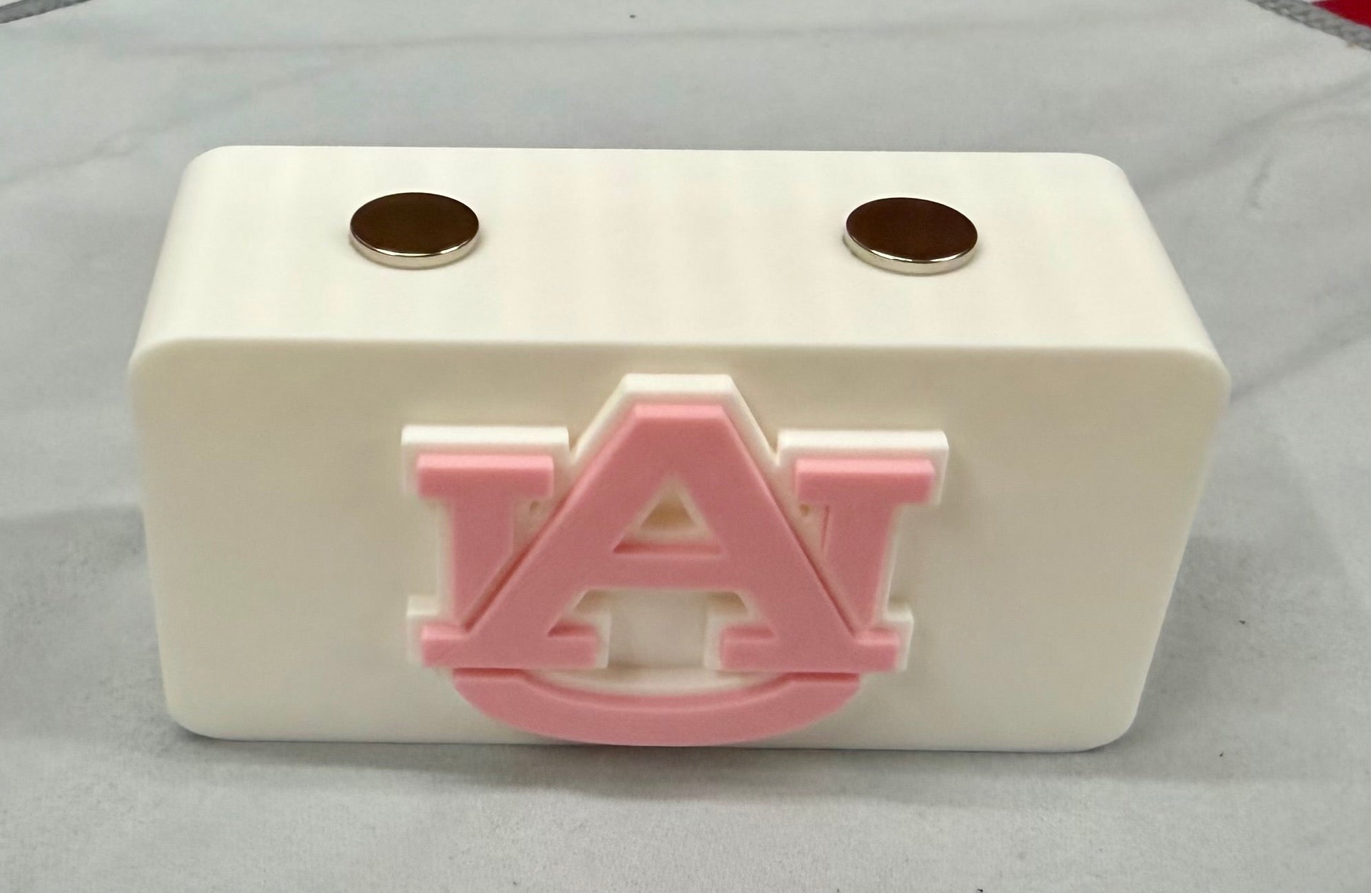 Auburn Tigers Knife Display In White & Pink Magnetic 3D Printed Stand (4” x 2”)