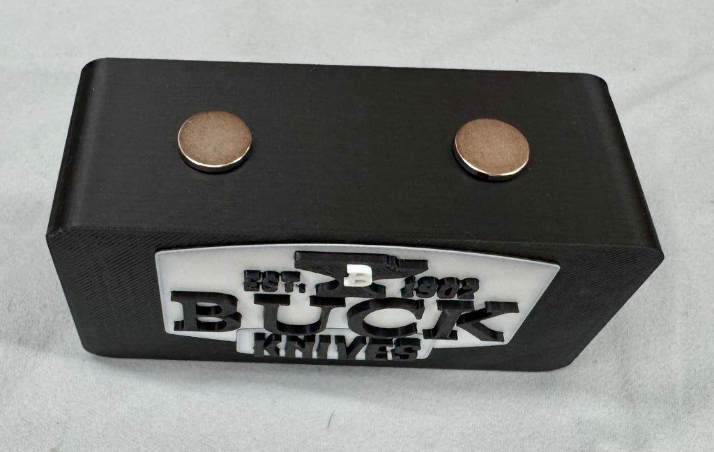 Buck Knives Magnetic Display Stand – Black 3D Printed Knife Holder (4” x 2” x 1.5”)