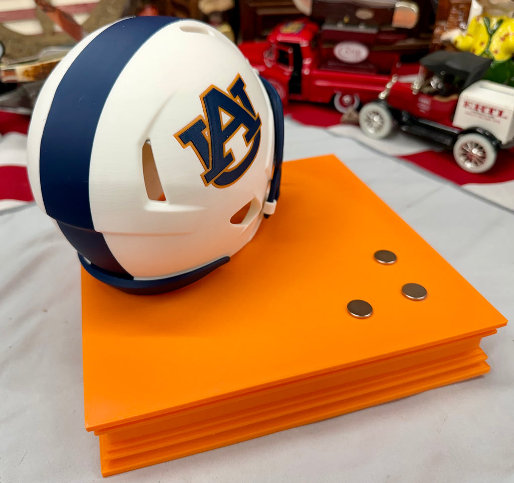 Auburn Tigers Helmet Knife Display – 3D Printed Magnetic Stand (8x8 Platform)