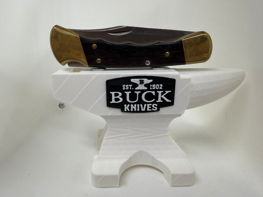 Buck Knives Magnetic Pocket Knife Display Stand 3D Printed Anvil White Black