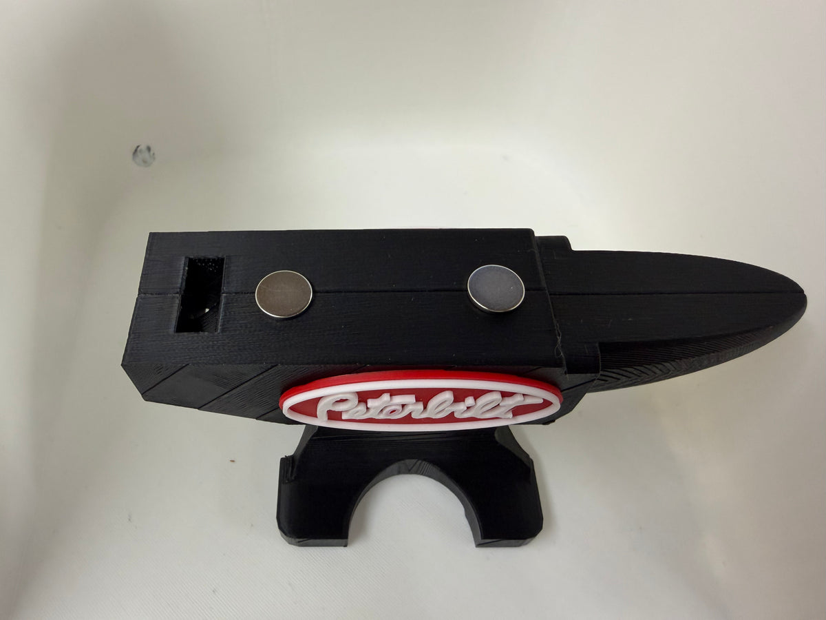 Peterbilt 3D Printed Black Anvil Knife Display Stand – Magnetic Pocket Knife Holder