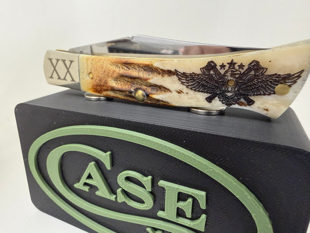 2026 Case XX 6.5 Bonestag Axe Handle – RCC Custom Eagle & Crossed Axes Custom XX Bolsters + Display