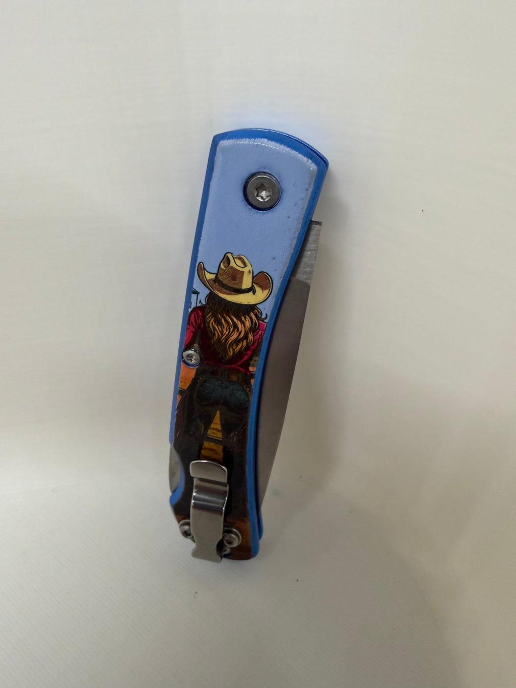 Bear & Son Farmhand “Cowgirl” Knife – Full-Color Western Artwork Made in USA
