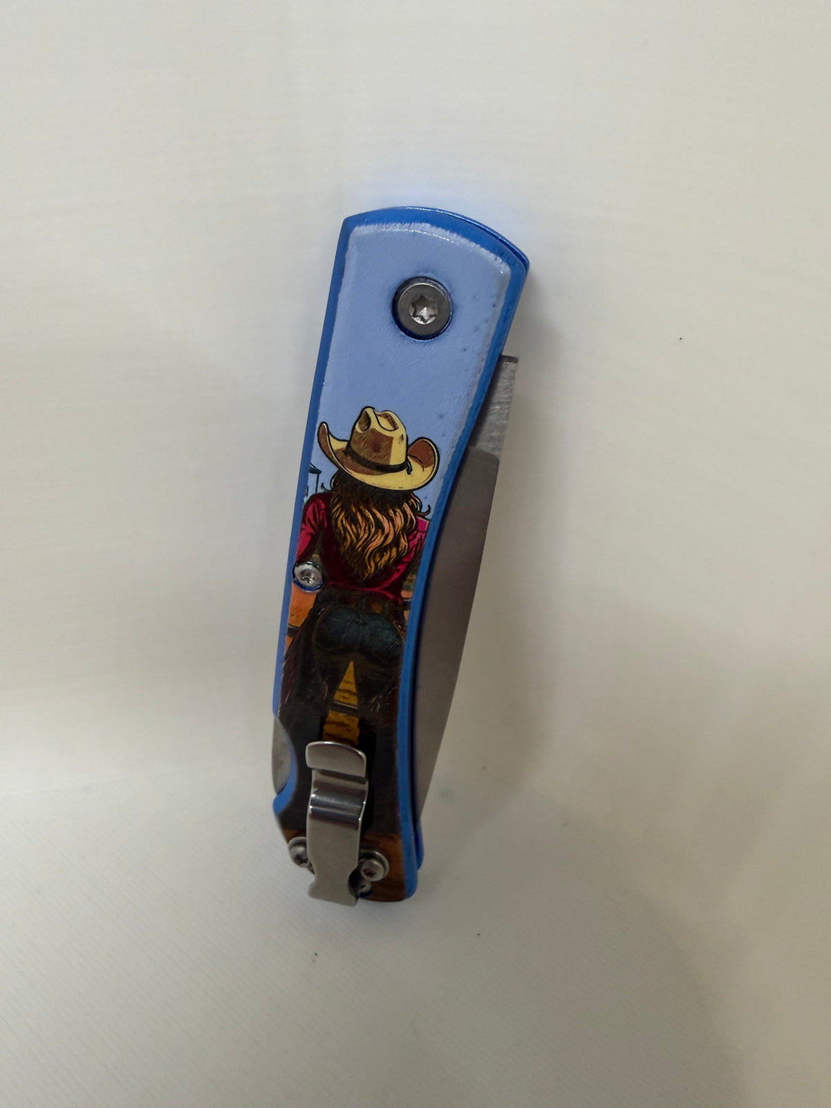 Bear & Son Farmhand “Cowgirl” Knife – Full-Color Western Artwork Made in USA