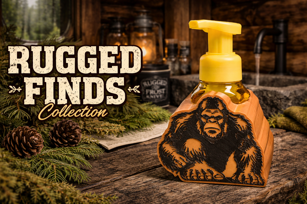 Sasquatch Foaming Soap Dispenser Holder – 3D Printed Rustic Bathroom Decor | Rugged Finds Collection