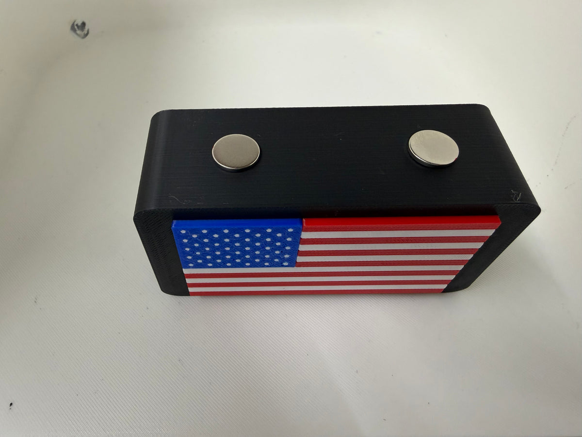 American Flag Magnetic Pocket Knife Display Block – 3D Printed in Black