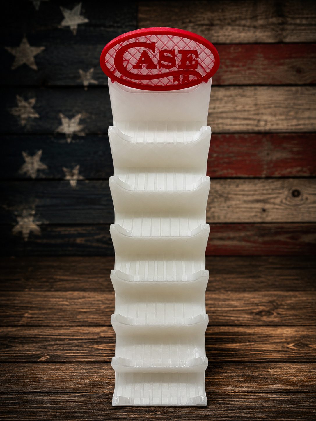 CASE XX 7-Tier 3D Printed Magnetic Knife Display Stand Translucent Collector Display