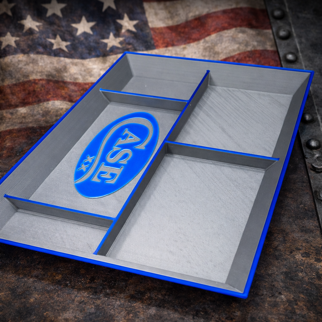 Blue & Gray Case XX EDC Pocket Dump Tray – 3D Printed Organizer | Knife Collector Catch-All Tray (8” x 10”)