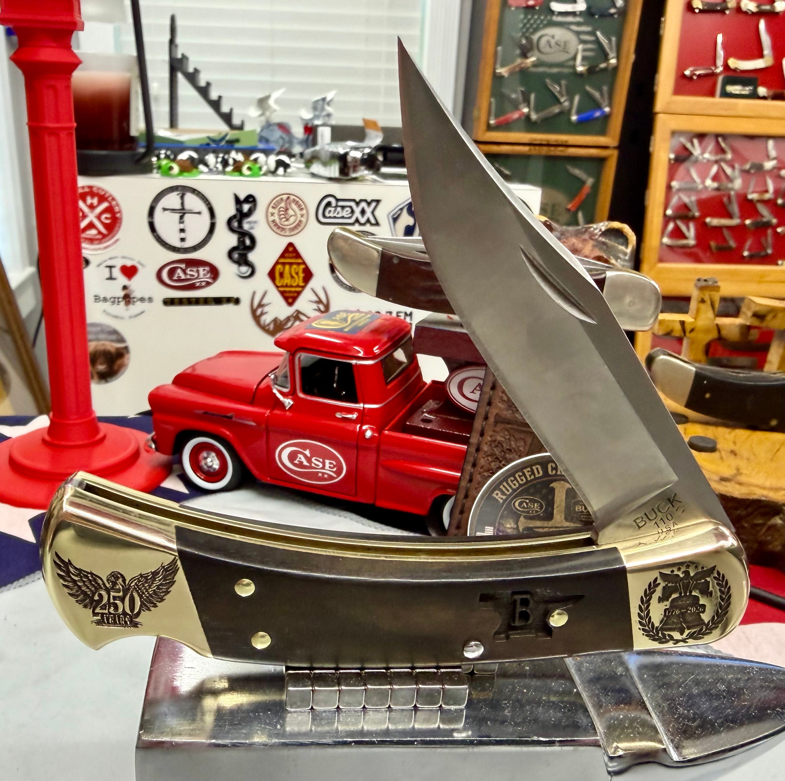 Buck 110 “America 250” Custom Edition – Liberty Bell & Eagle Engraved Comes With RCK Customs COA