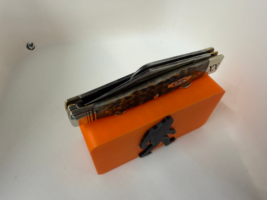 Bigfoot Sasquatch Magnetic Knife Display Block Premium 3D Printed Collector Stand Black & Orange