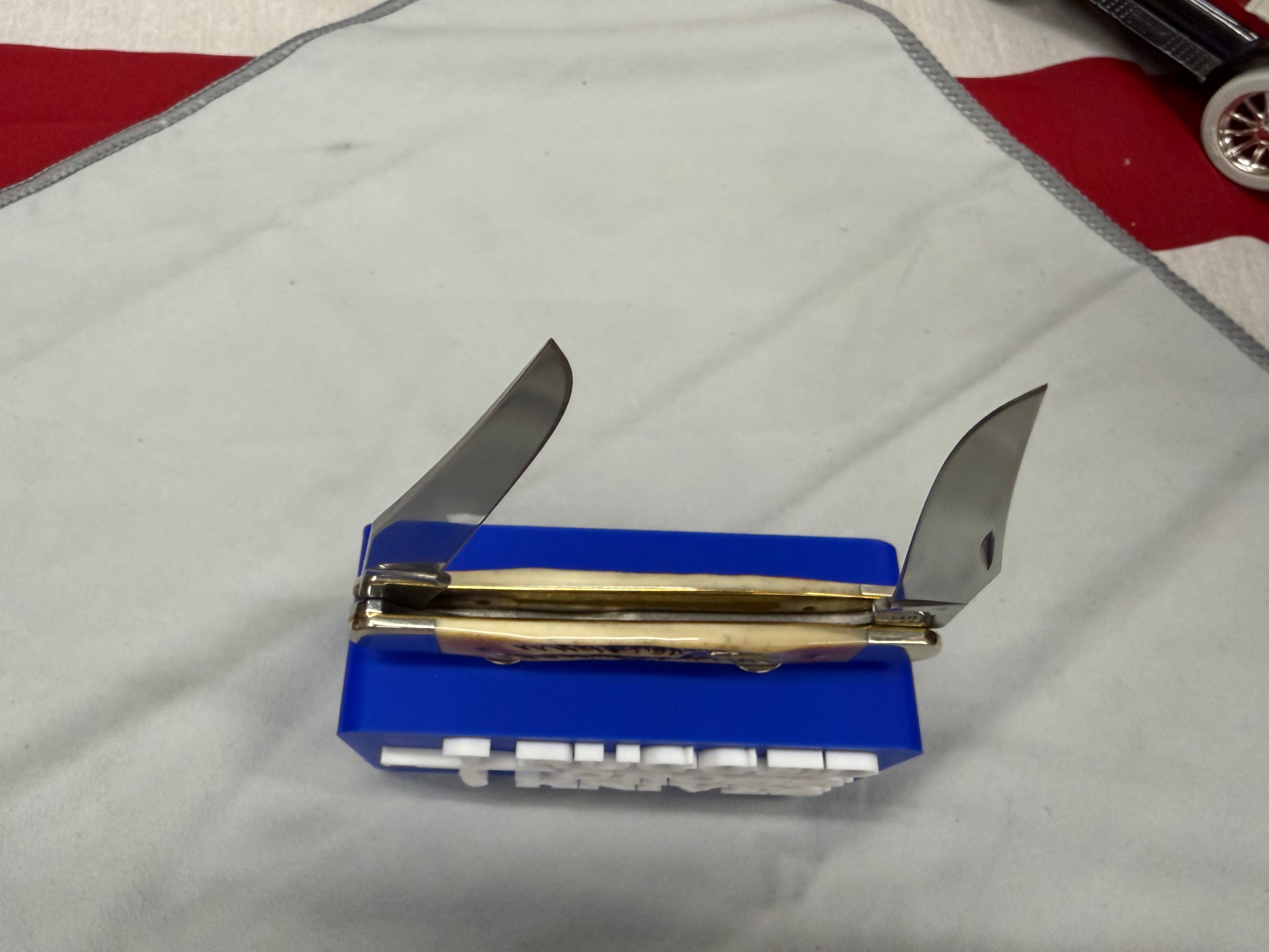 2025 Case XX Muskrat Knife Bonestag Handles Pocket Knife w/ Box USA Stag SS