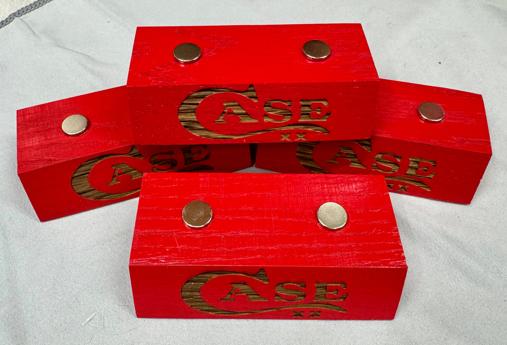 Handmade Case XX Red Oak Wood Knife Display Stand - Set of 4