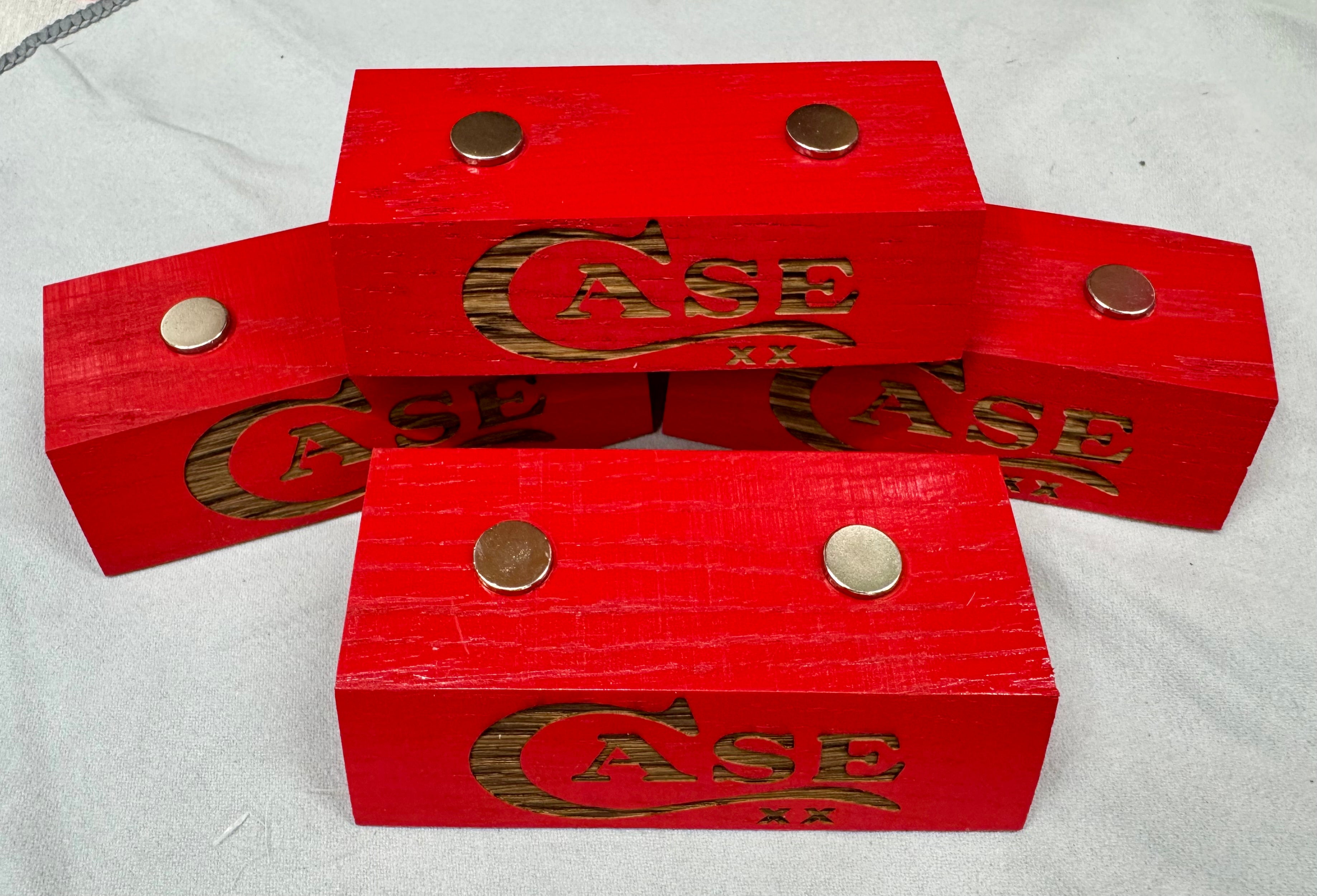 Handmade Case XX Red Oak Wood Knife Display Stand - Set of 4