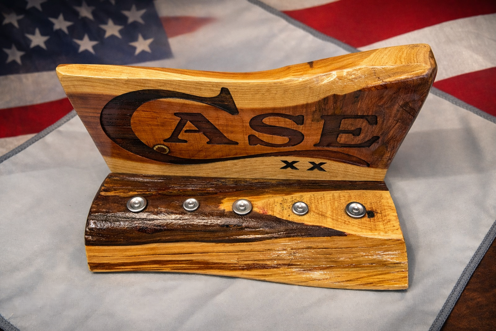 Handcrafted Cedar Case XX Magnetic Knife Display – One-of-a-Kind Collector Stand
