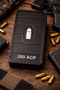 50 Round .380 ACP Ammo Box In OD Black & White 3D Printed Sliding Lock Case