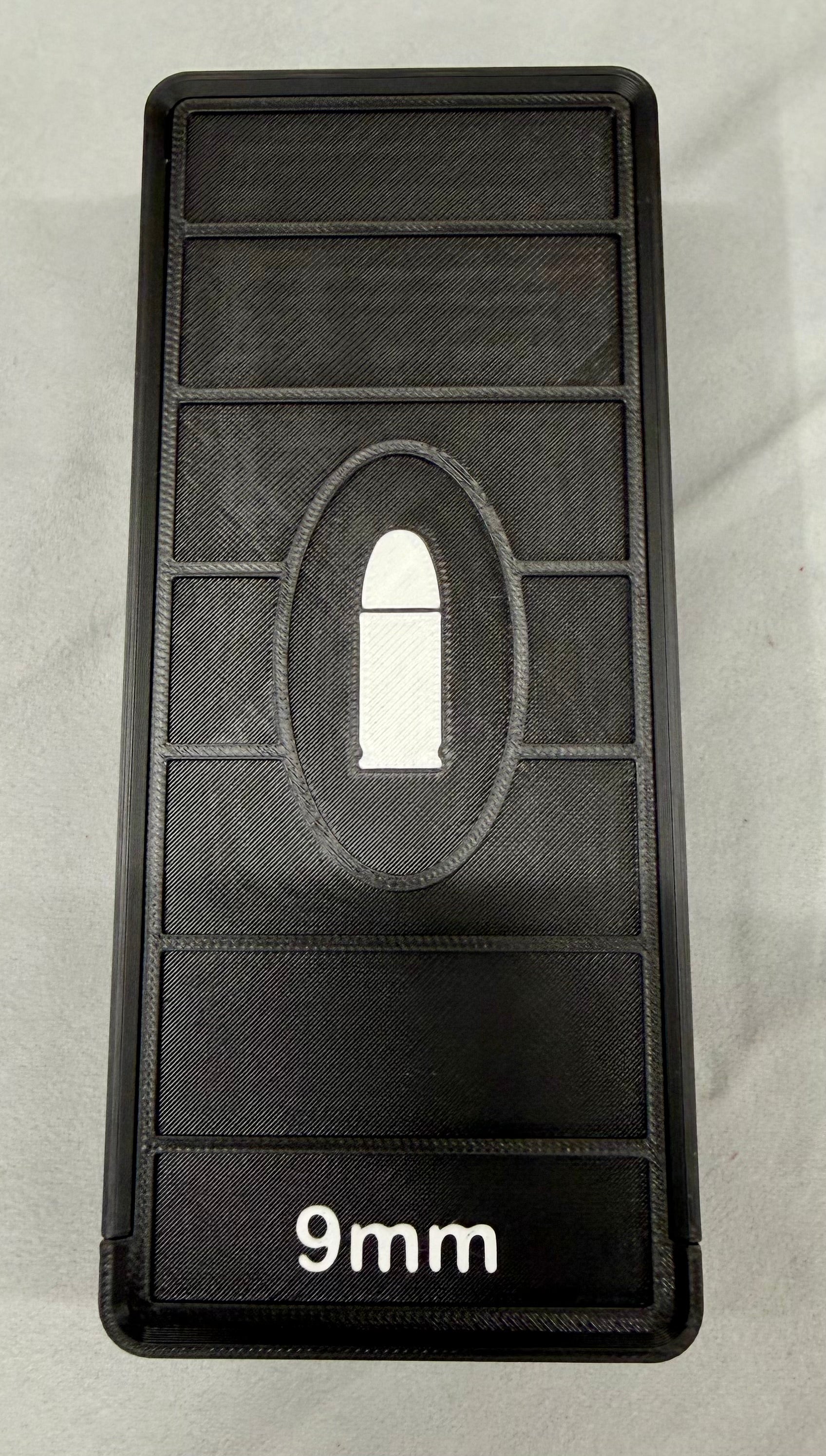52 Round 9mm Ammo Box In Black & White 3D Printed Sliding Lock Case